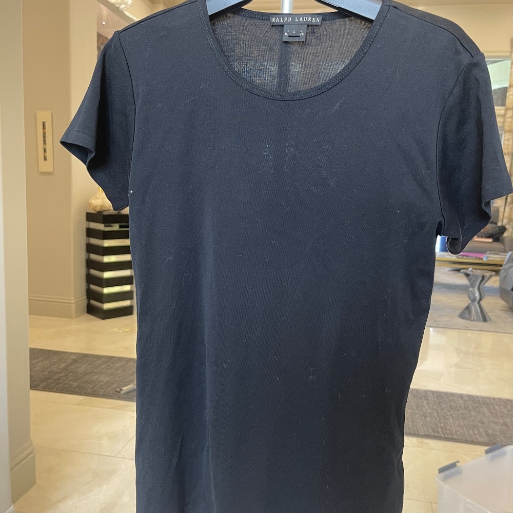 RALPH LAUREN- BLACK LABEL Black Tee shirt Women's size-Large